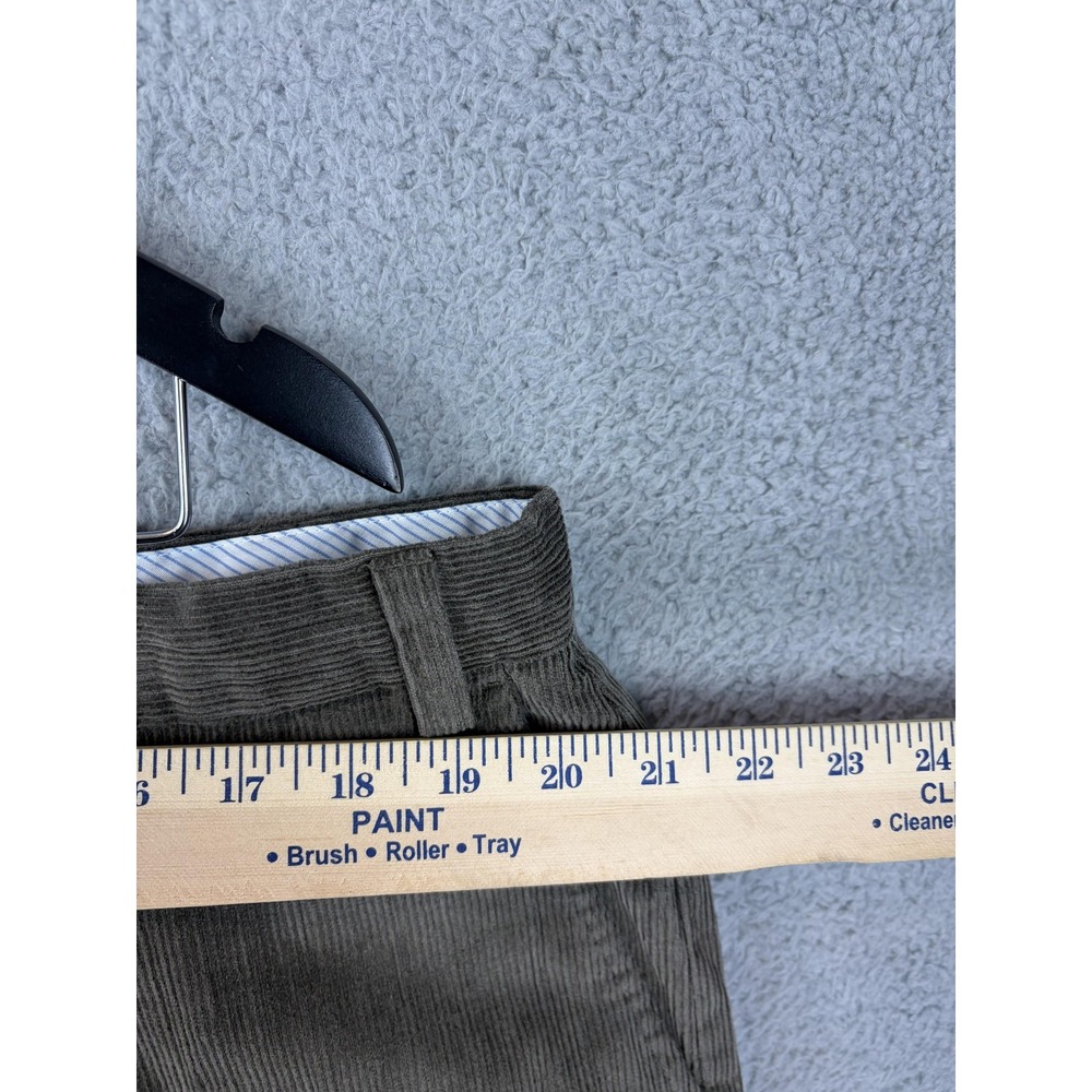 Van Heusen Studio Pants Mens 40x29 Brown Corduroy Flat Front Dress Casual Mens - Picture 5 of 8